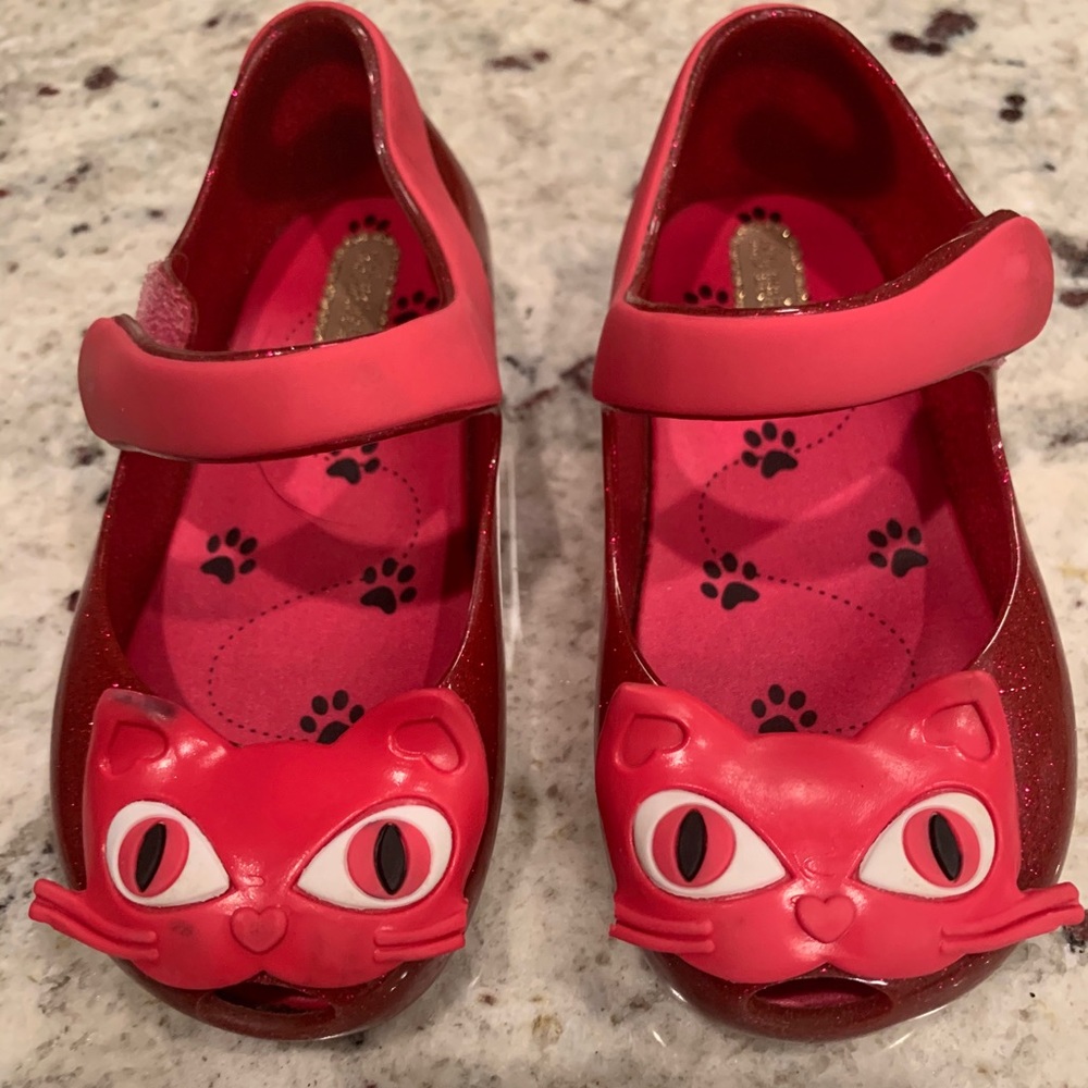 Mini Melissa - Shimmery Pink Cat Shoes